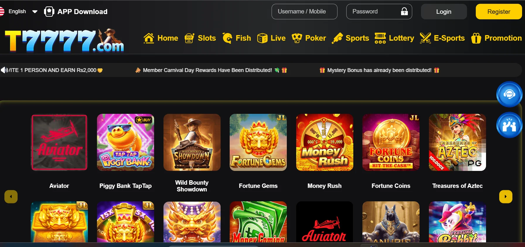 T777 Game App